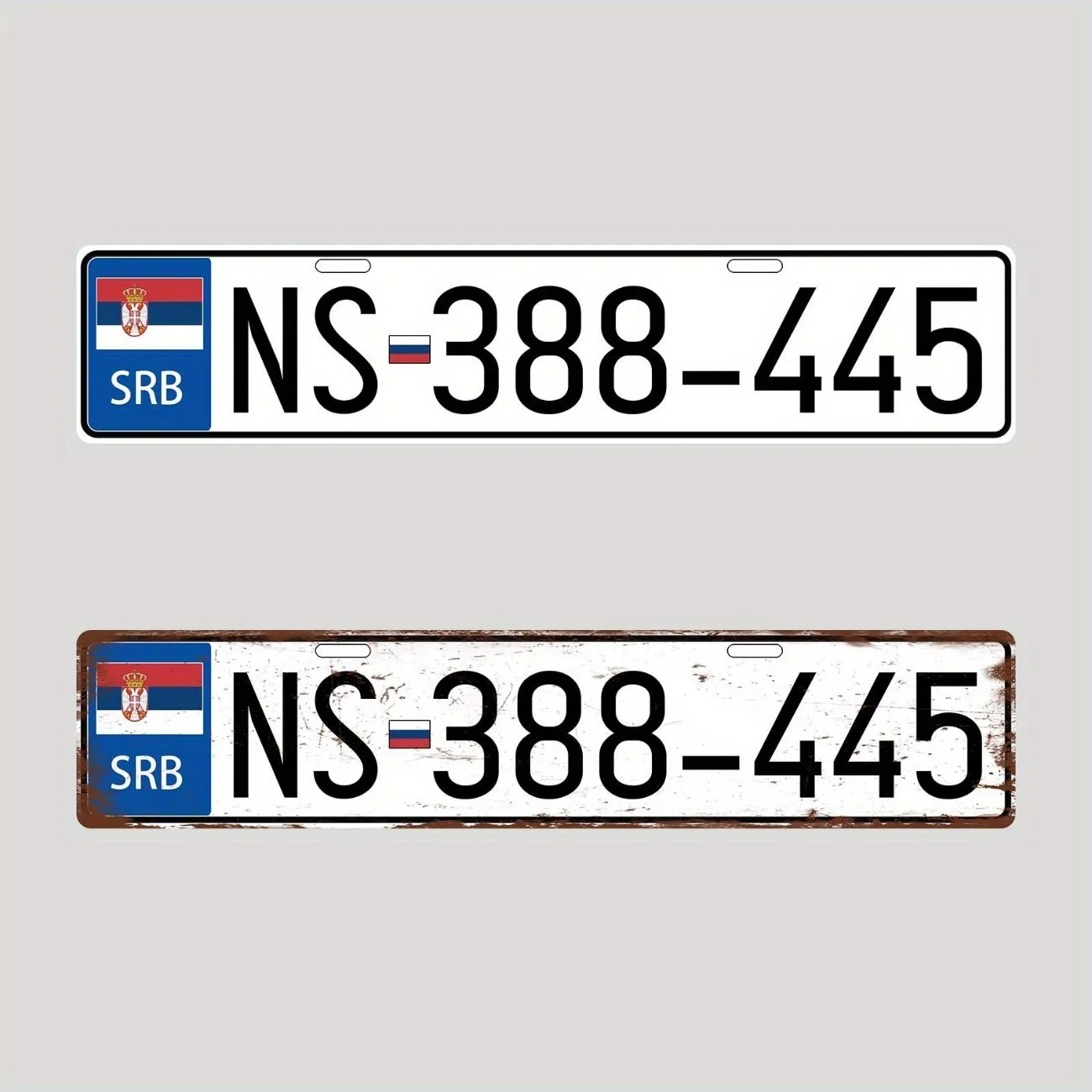 Vintage Collectible Plates - カスタマイズ可能なレトロなセルビアメタルナンバープレート - カスタムテキスト車/家の装飾、ヴィンテージ装飾サイン（装飾のみ）