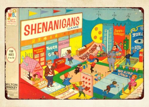 Vintage Collectibles Store - シェナニガンズ ボードゲーム 1964年製 メタルティンサイン ヴィンテージコレクタブル ホームデコレーション