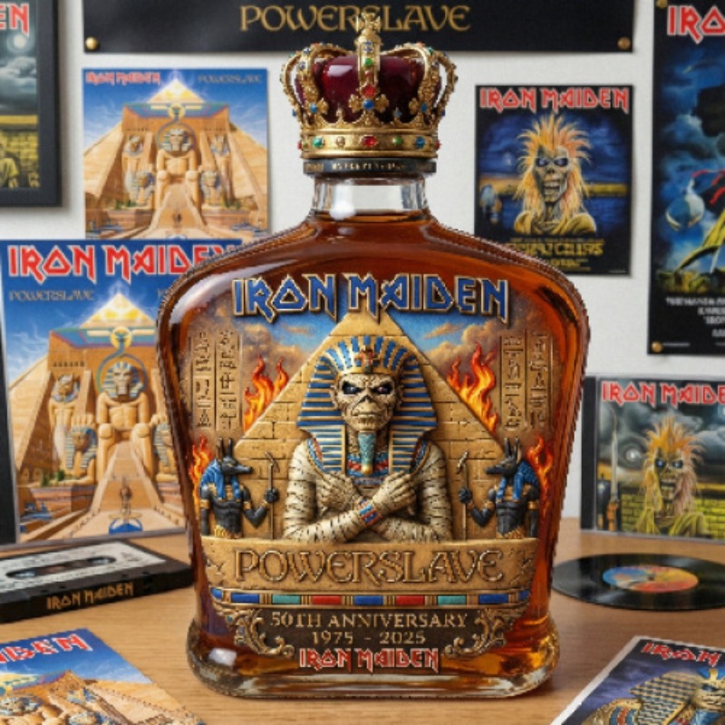 Vintage Collectible Bottles - ヴィンテージロックテーマのミイラ彫刻リカーボトル、ウイスキーバーボンコレクション＆バー装飾用のクリエイティブなガラスデカンター