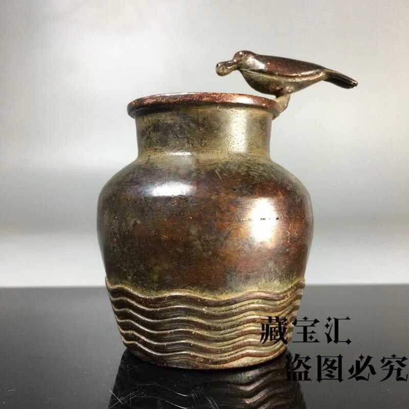 Vintage Collectible Bottles - ヴィンテージコレクションブロンズカラス飲料水小瓶鳥ボトルクリエイティブデスクトップ装飾アンティーク古い収集品