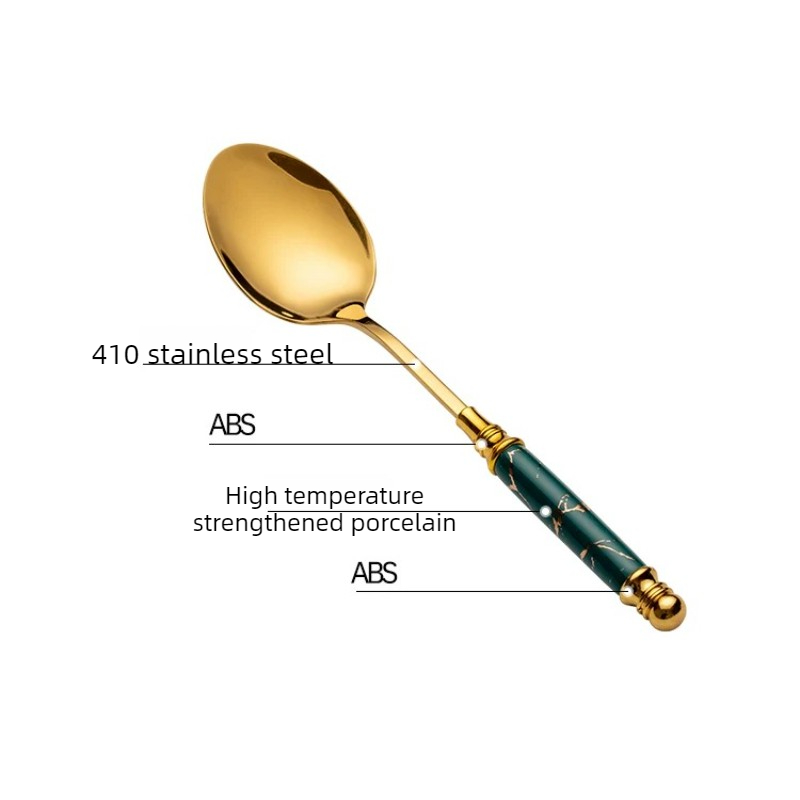 1PC ヴィンテージヨーロッパステンレス鋼スプーンセラミック - Vintage Collectible Spoons のレビューと価格