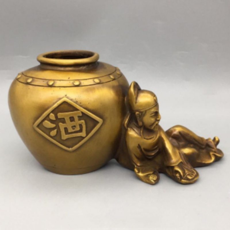 アンティーク真鍮製の李白「酔仙」像 - 真鍮製の香炉、筆洗、 - Vintage Collectible Pens のレビューと価格