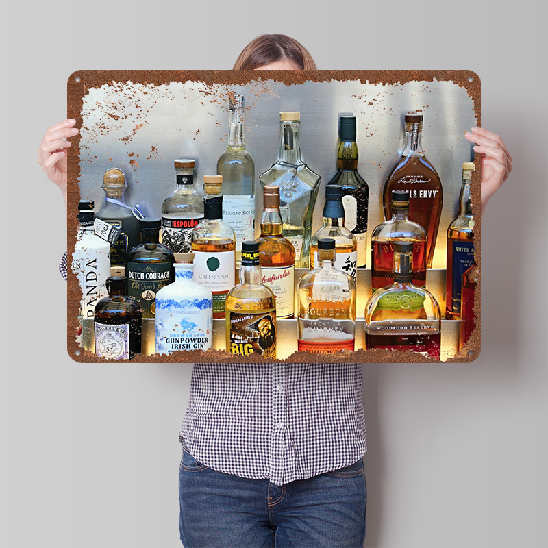 酒瓶コレクションポスター カスタムウォールアート ヴィンテー - Vintage Collectible Liquor Bottles のレビューと価格